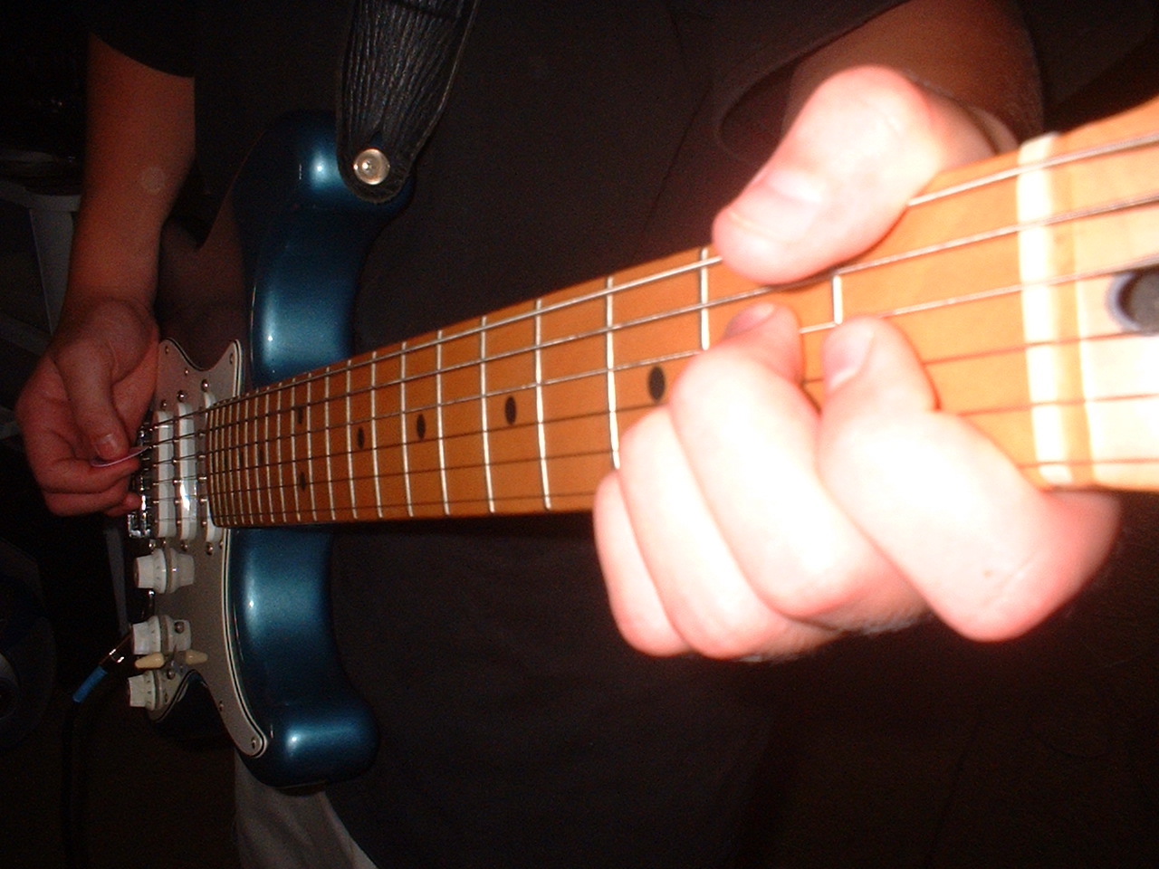 Andy on Blue Fender Strat