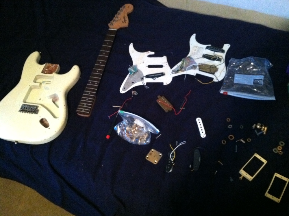 Andy's Squire Stratocaster in pieces